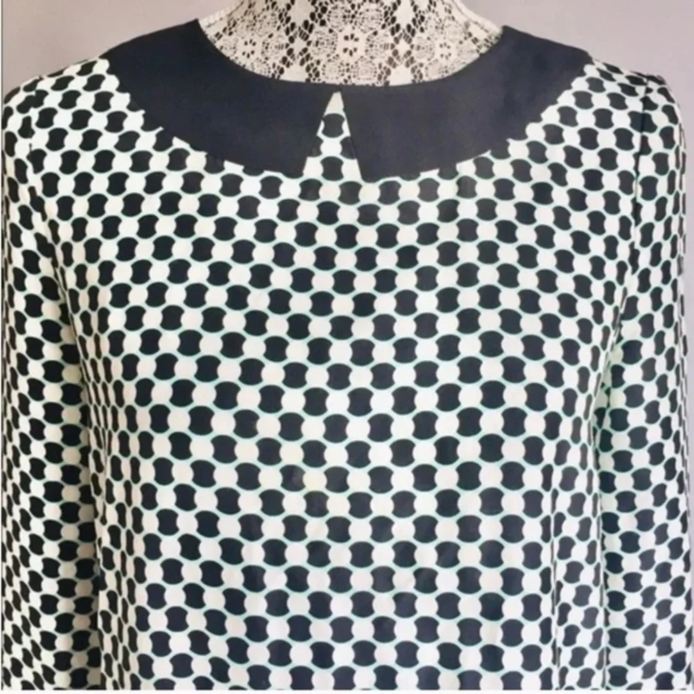 Kate Spade Kassia Silk blend Geometric shift dress with Peter Pan collar design​ - Picture 3 of 10